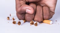 a knuckle breaking up cigarettes so they cannot be smoked