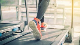 Person walking on a treadmill