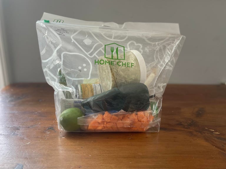 home chef meal kit in bag