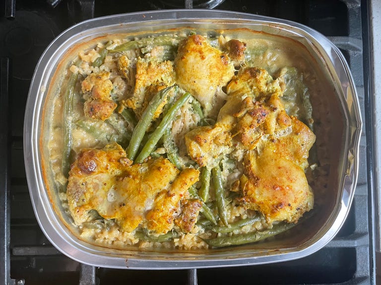 blue apron chicken thigh in thai curry dish