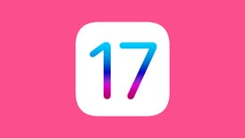 iOS 17 logo with pink background