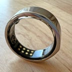 Oura Ring Gen 3 standing on edge