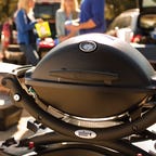 weber q grill at campsite