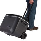 Person pulling coleman cooler