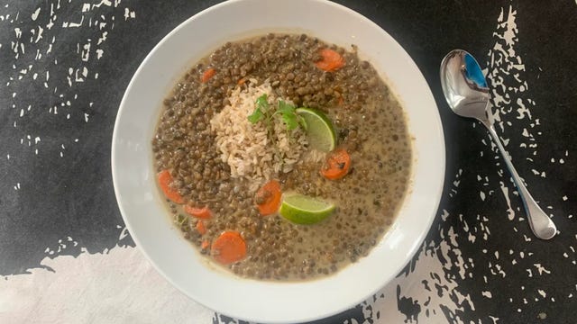 lentil meal on table