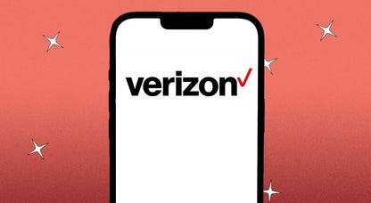 Verizon logo on a phone