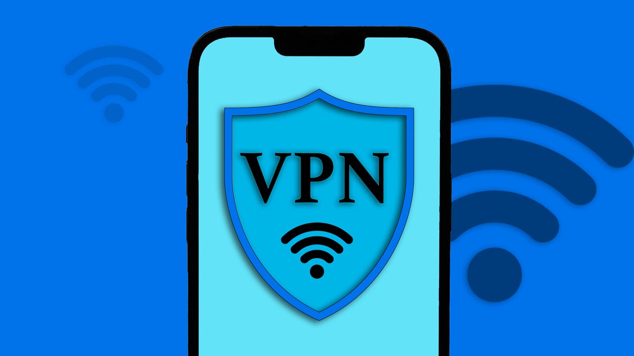 VPN on blue on a phone
